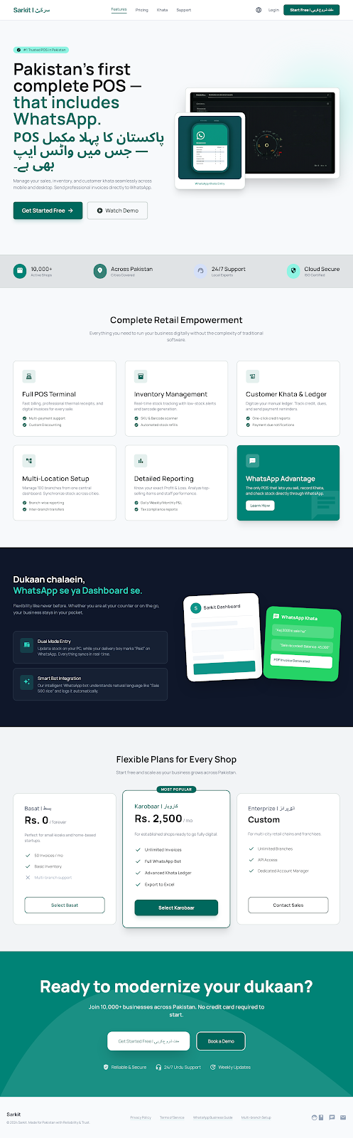 Sarkit POS Dashboard